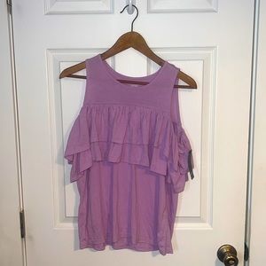 A.N.A. Lavender Cold Shoulder Top Size Medium